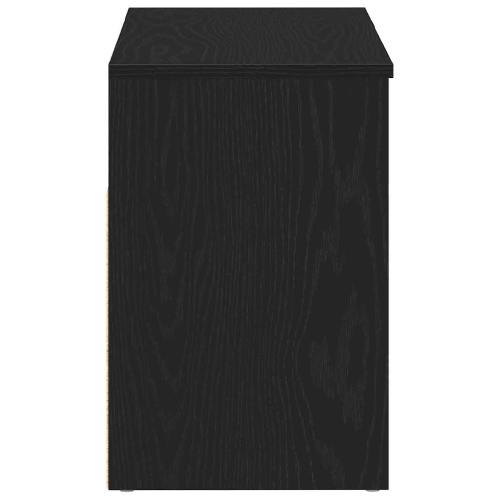 Panca per scarpe Rovere Nero 80 x 30 x 45 cm Legno multistrato