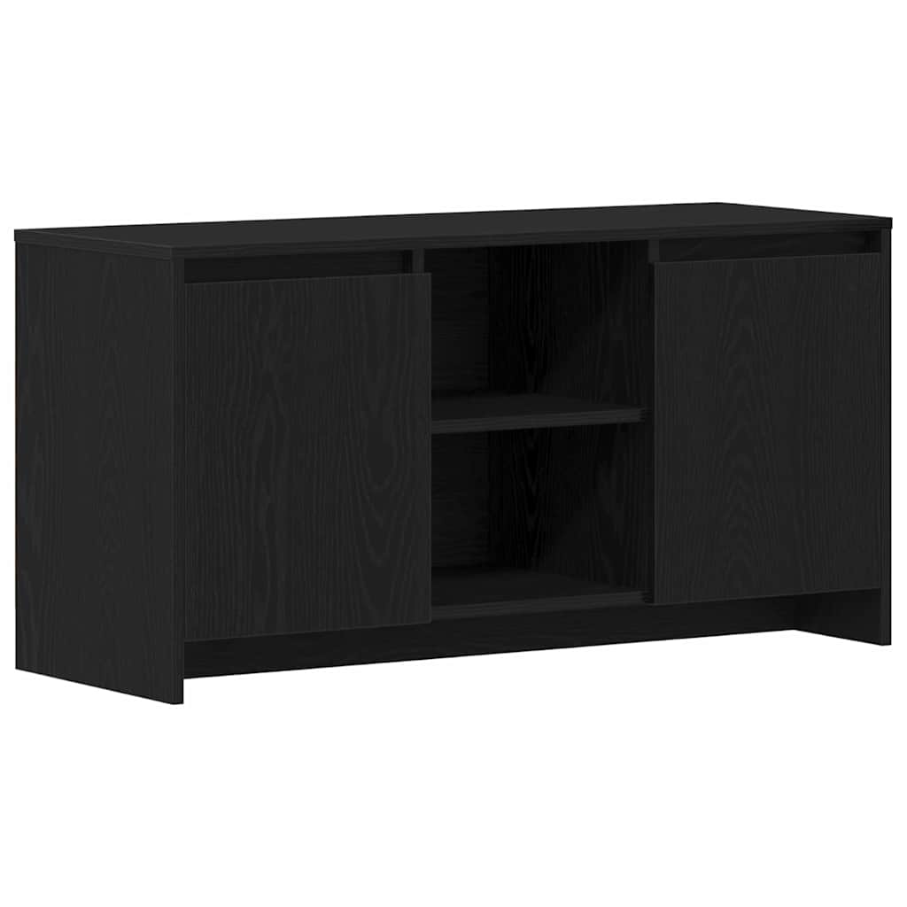 Mobile TV Rovere Nero 102 x 37,5 x 52,5 cm Legno multistrato