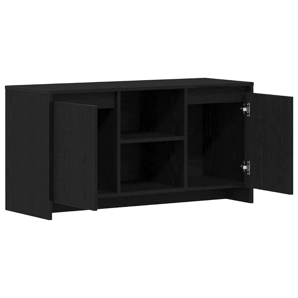 Mobile TV Rovere Nero 102 x 37,5 x 52,5 cm Legno multistrato