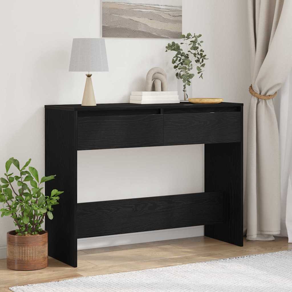 Tavolo consolle con cassetto Rovere Nero 100 x 35 x 76,5 cm