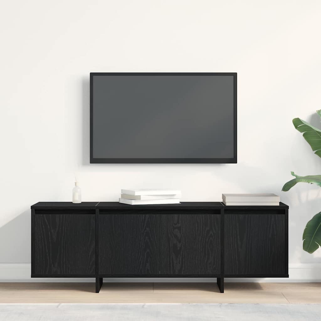 Mobile TV Rovere Nero 120 x 30 x 40,5 cm Legno multistrato
