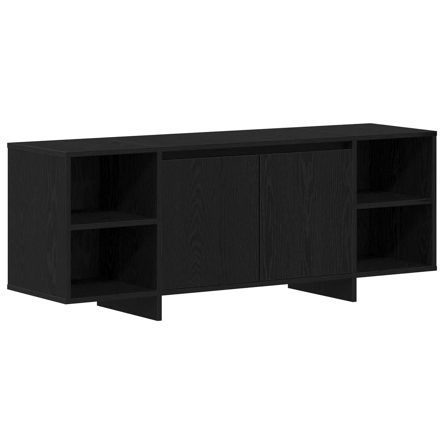 Mobile TV 130 x 35 x 50 cm Rovere Nero Legno ingegnerizzato
