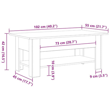 Tavolino da salotto Rovere Nero 102 x 55 x 42 cm | homemem39