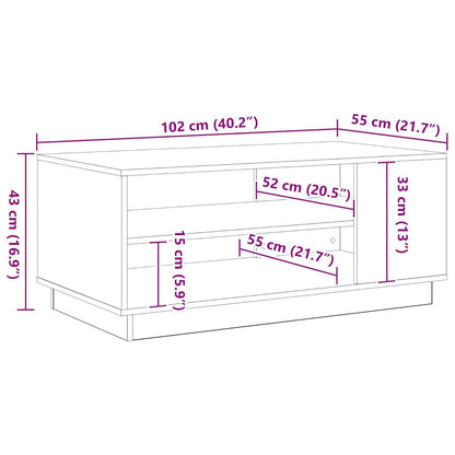 Tavolino da salotto Rovere Nero 102 x 55 x 43 cm | homemem39
