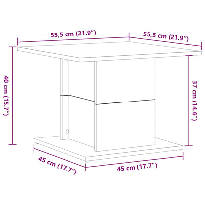 Tavolino da salotto Rovere Nero 55,5 x 55,5 x 40 cm
