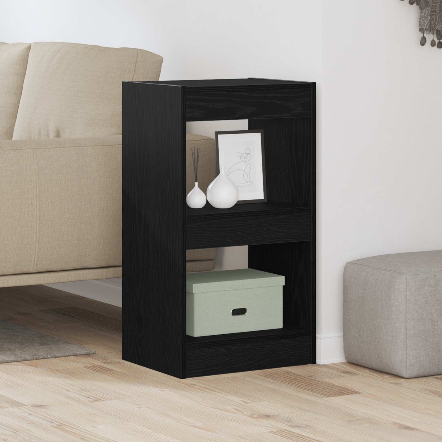 Armadio per Libri Rovere Nero 40 x 30 x 71,5 cm