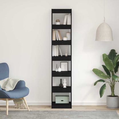 Armadio per Libri Rovere Nero 40 x 30 x 198 cm