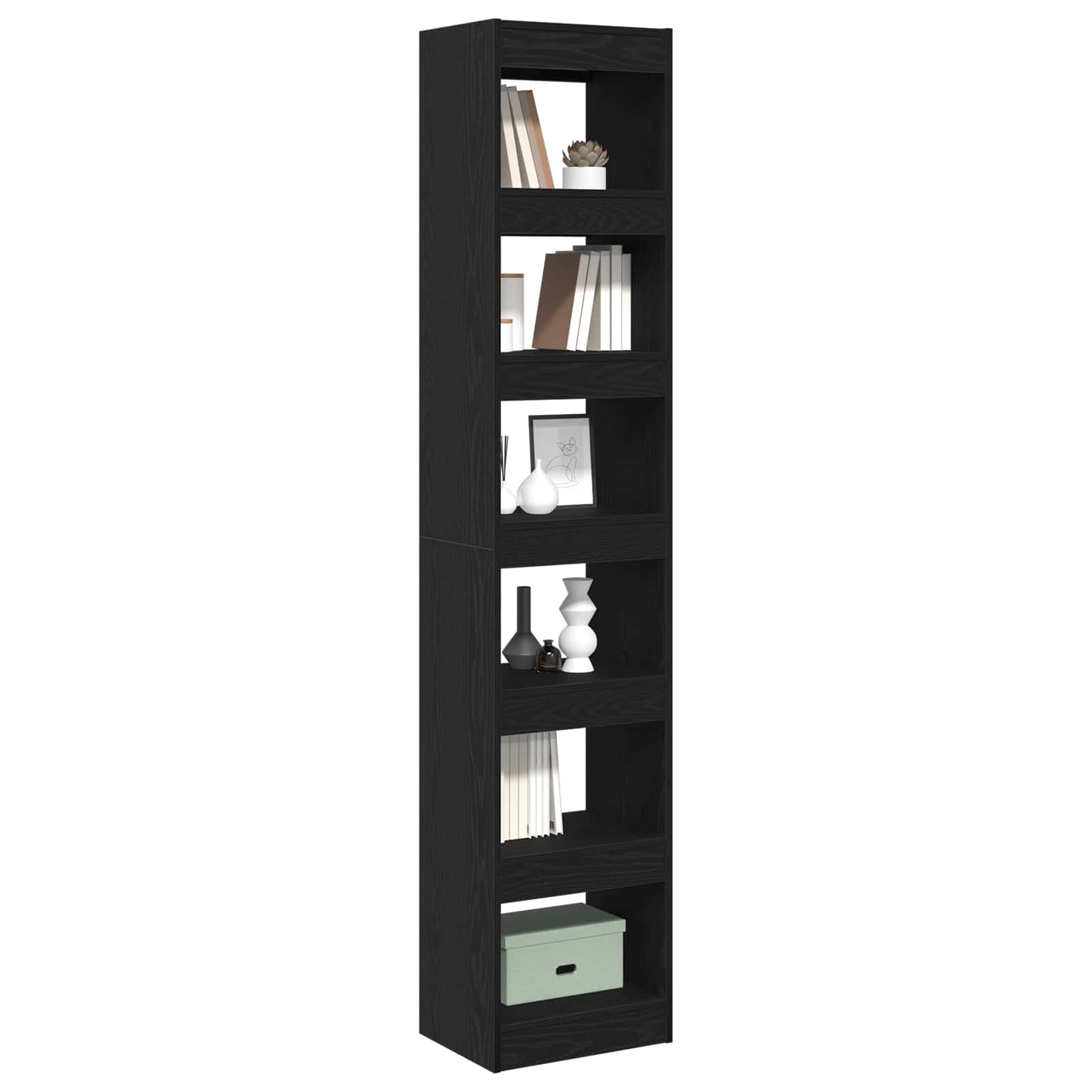 Armadio per Libri Rovere Nero 40 x 30 x 198 cm