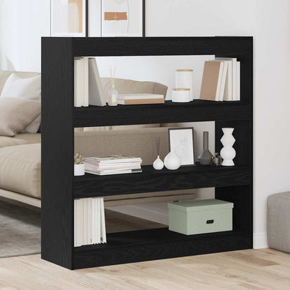 Armadio per Libri Rovere Nero 100 x 30 x 103 cm