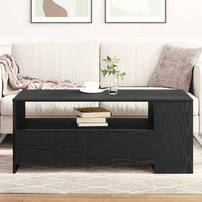 Tavolino da salotto con cassetto Rovere Nero 102 x 55 x 43,5 cm