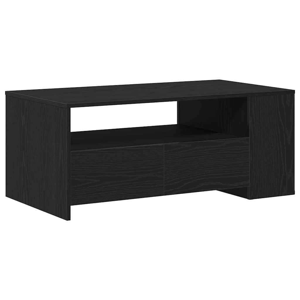 Tavolino da salotto con cassetto Rovere Nero 102 x 55 x 43,5 cm