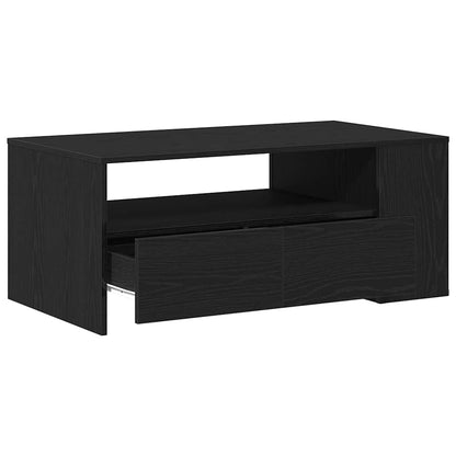 Tavolino da salotto con cassetto Rovere Nero 102 x 55 x 43,5 cm