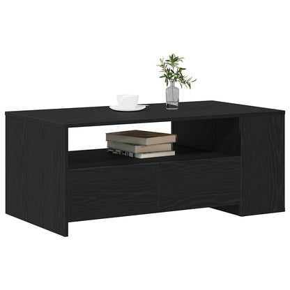 Tavolino da salotto con cassetto Rovere Nero 102 x 55 x 43,5 cm