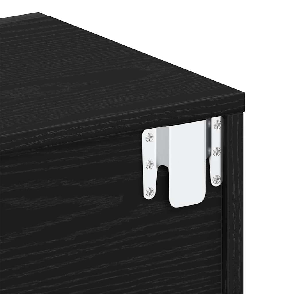 Armadio da Notte Rovere Nero 46 x 30 x 30 cm Legno multistrato