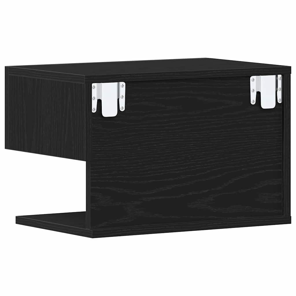 Armadio da Notte Rovere Nero 46 x 30 x 30 cm Legno multistrato | homemem39