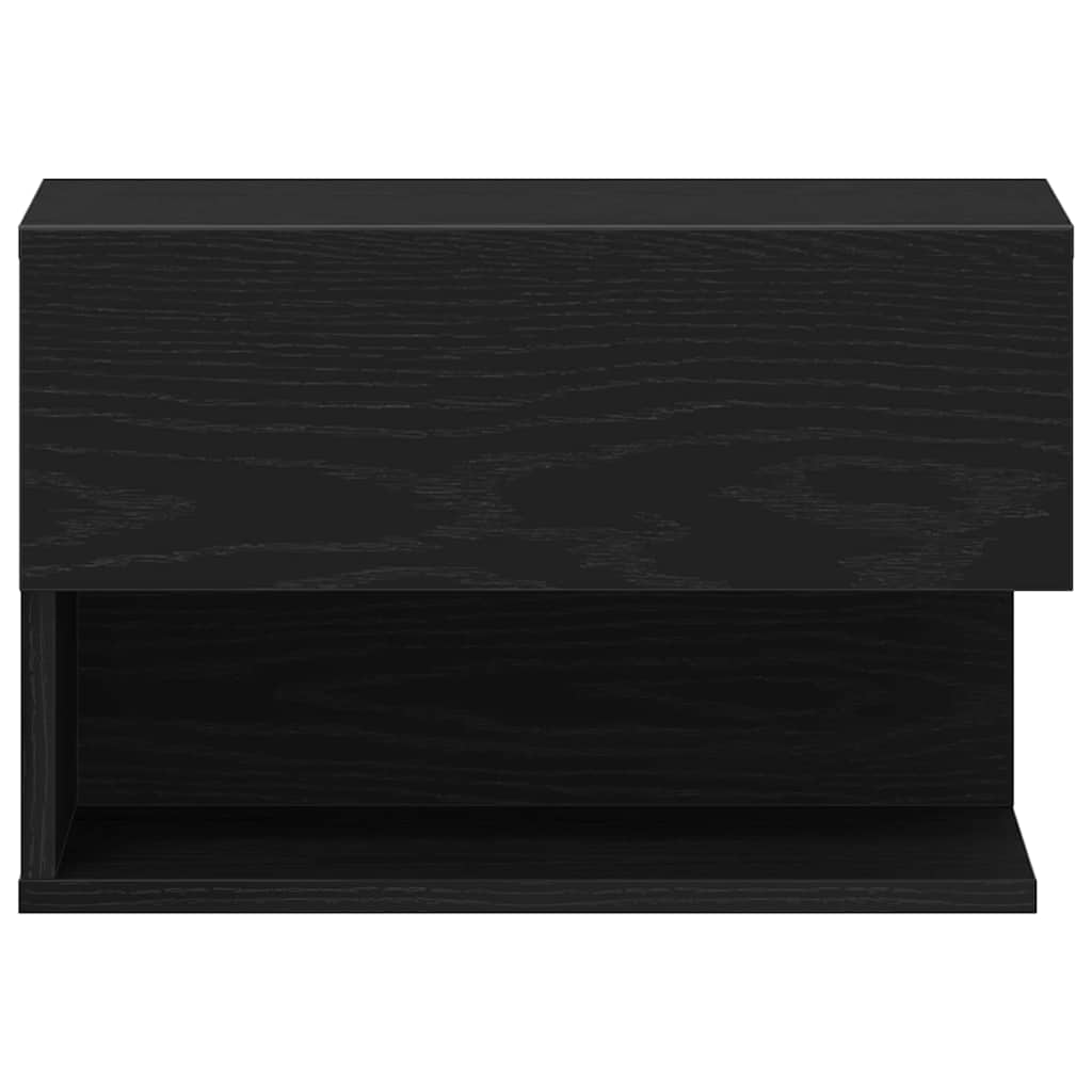 Armadio da Notte Rovere Nero 46 x 30 x 30 cm Legno multistrato | homemem39