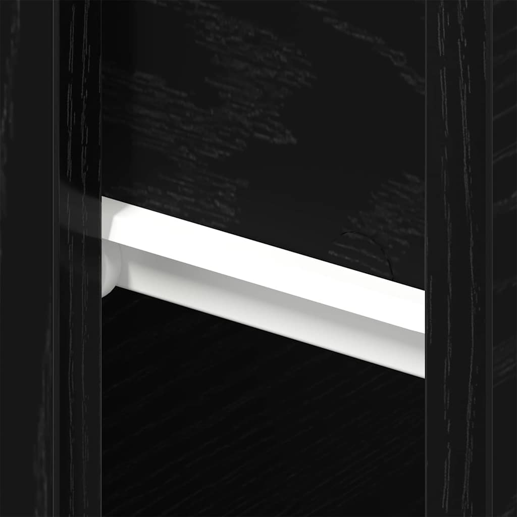 Armadio da Notte con cassetto 2 pcs Rovere Nero 46 x 30 x 30 cm | homemem39