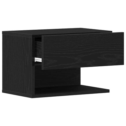 Armadio da Notte con cassetto 2 pcs Rovere Nero 46 x 30 x 30 cm