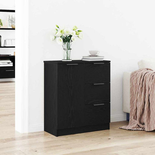 Credenza Rovere Nero 60 x 30 x 70 cm Legno multistrato