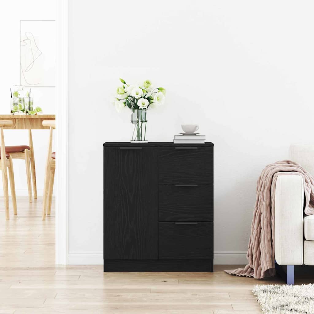 Credenza Rovere Nero 60 x 30 x 70 cm Legno multistrato