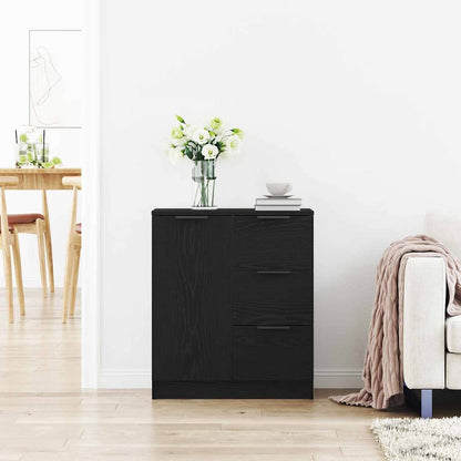 Credenza Rovere Nero 60 x 30 x 70 cm Legno multistrato