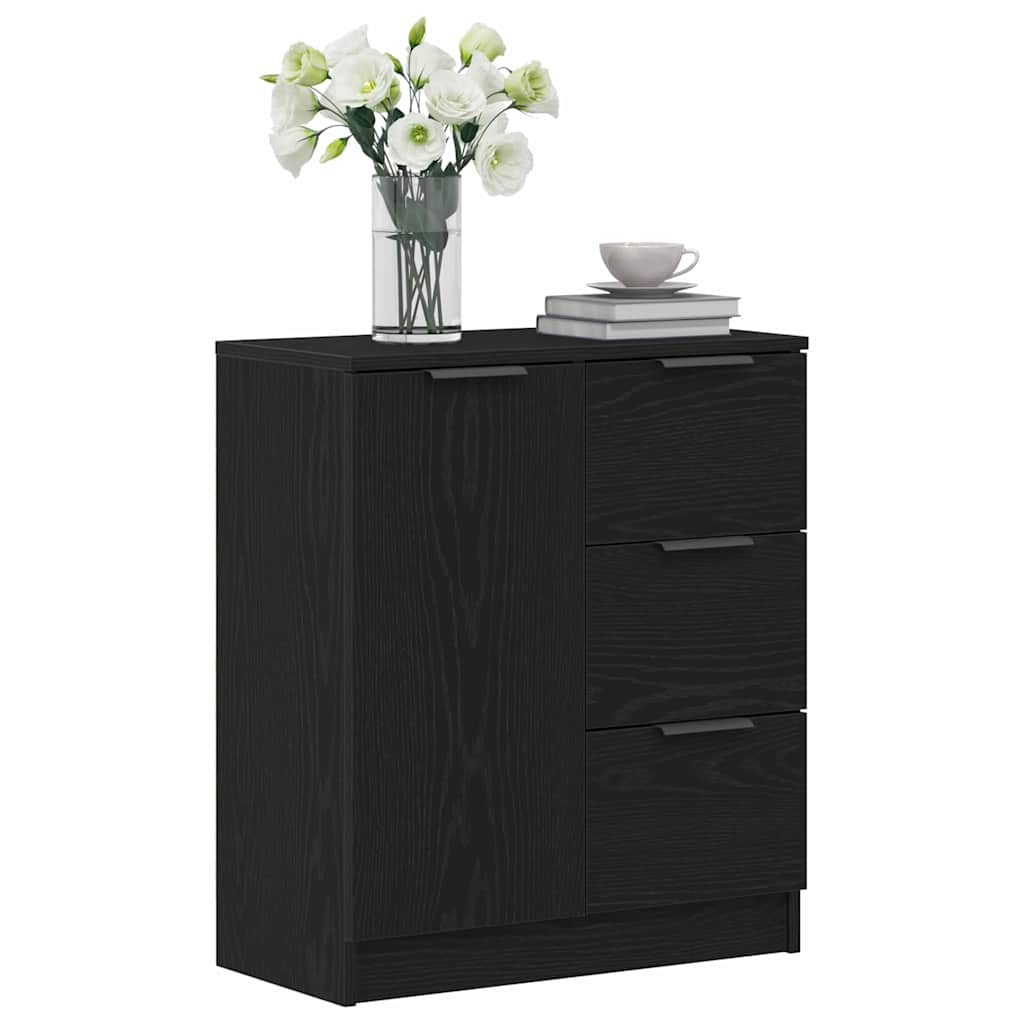 Credenza Rovere Nero 60 x 30 x 70 cm Legno multistrato