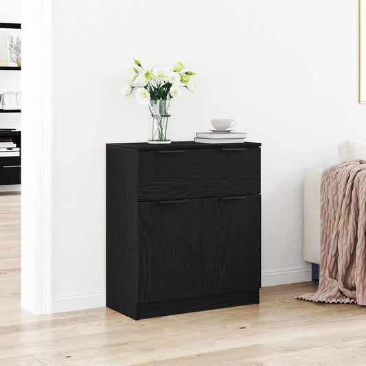 Credenza Rovere Nero 60 x 30 x 70 cm Legno multistrato