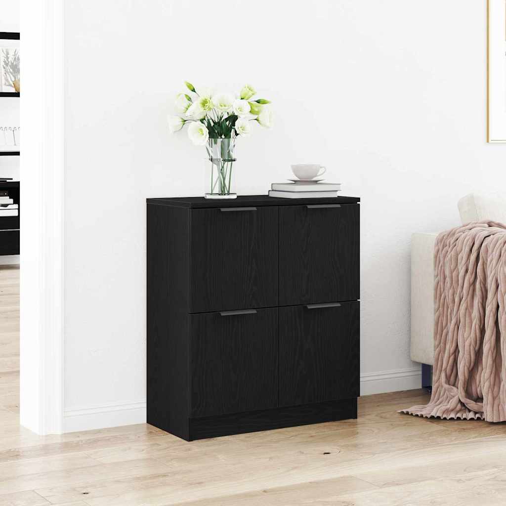 Credenza Rovere Nero 60 x 30 x 70 cm Legno multistrato