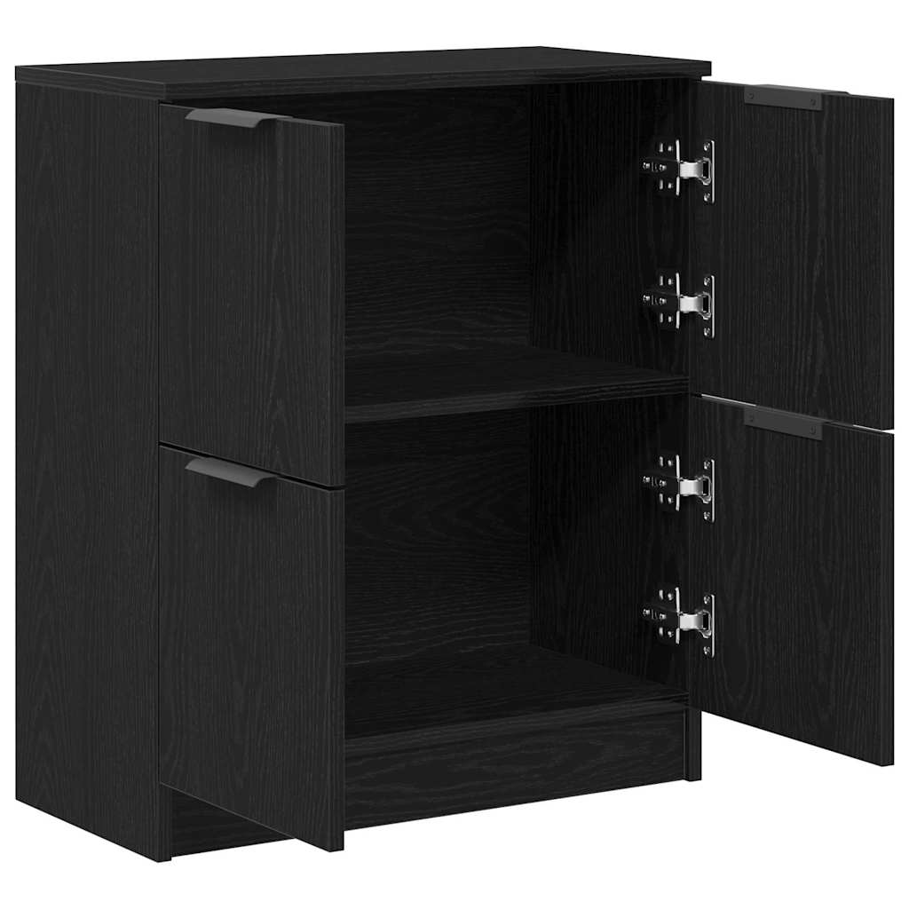 Credenza Rovere Nero 60 x 30 x 70 cm Legno multistrato