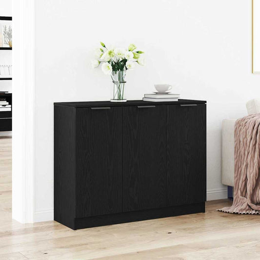 Credenza Rovere Nero 90,5 x 30 x 70 cm Legno multistrato