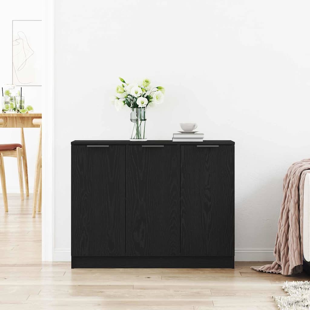 Credenza Rovere Nero 90,5 x 30 x 70 cm Legno multistrato
