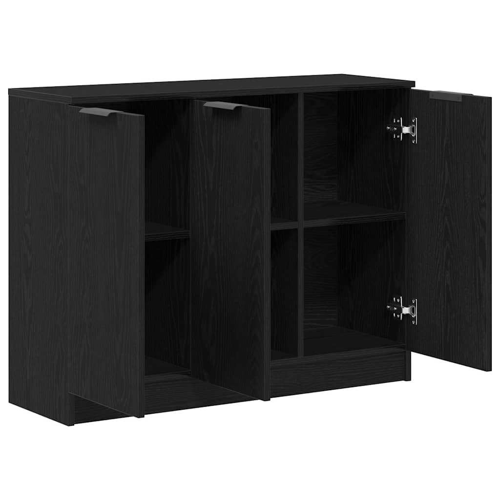 Credenza Rovere Nero 90,5 x 30 x 70 cm Legno multistrato