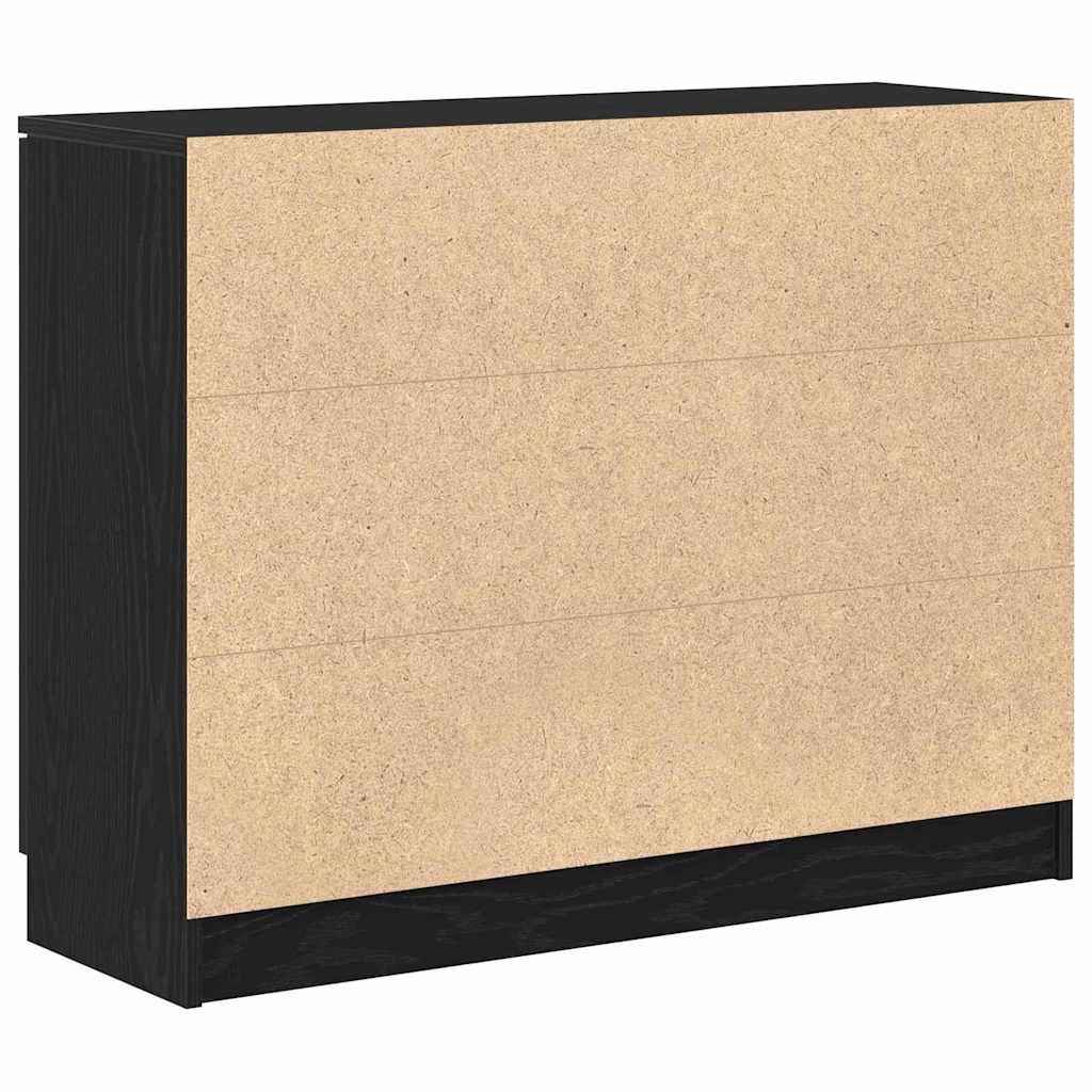 Credenza Rovere Nero 90,5 x 30 x 70 cm Legno multistrato