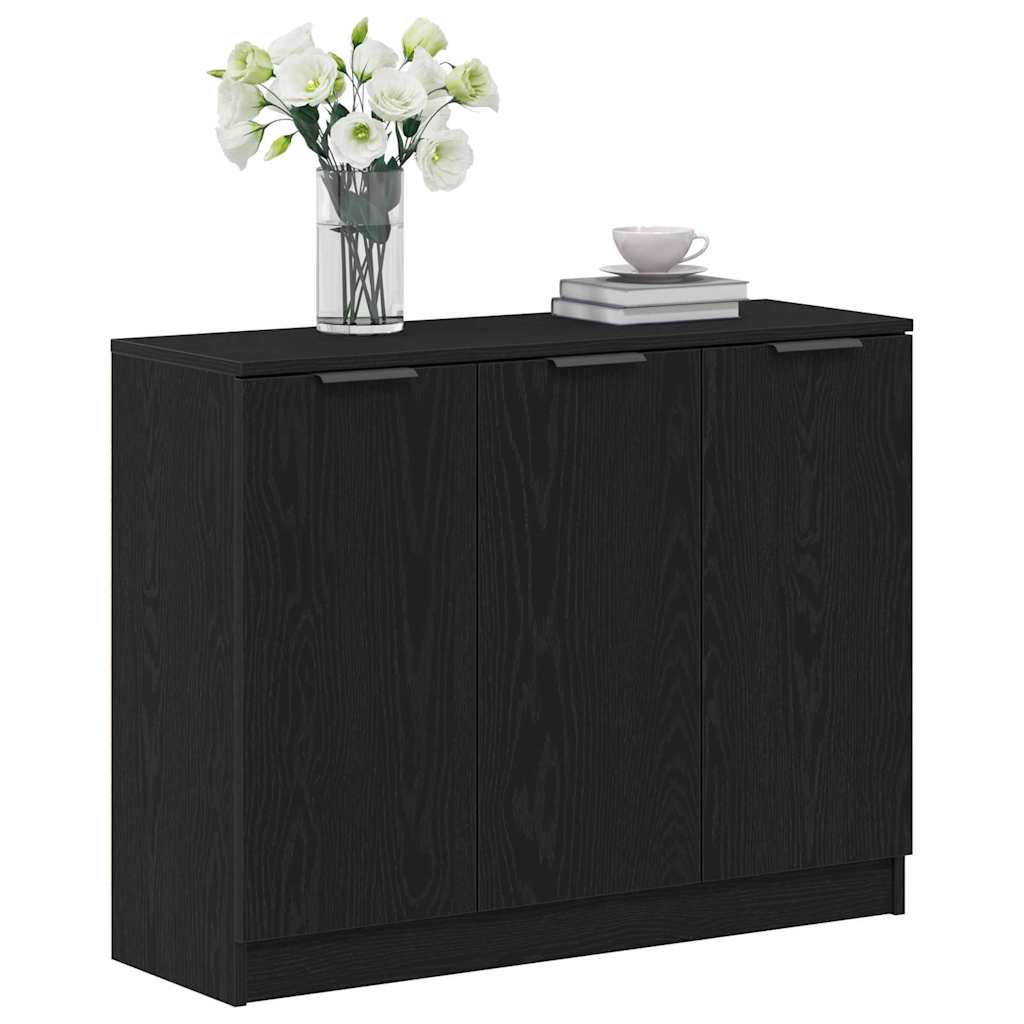 Credenza Rovere Nero 90,5 x 30 x 70 cm Legno multistrato