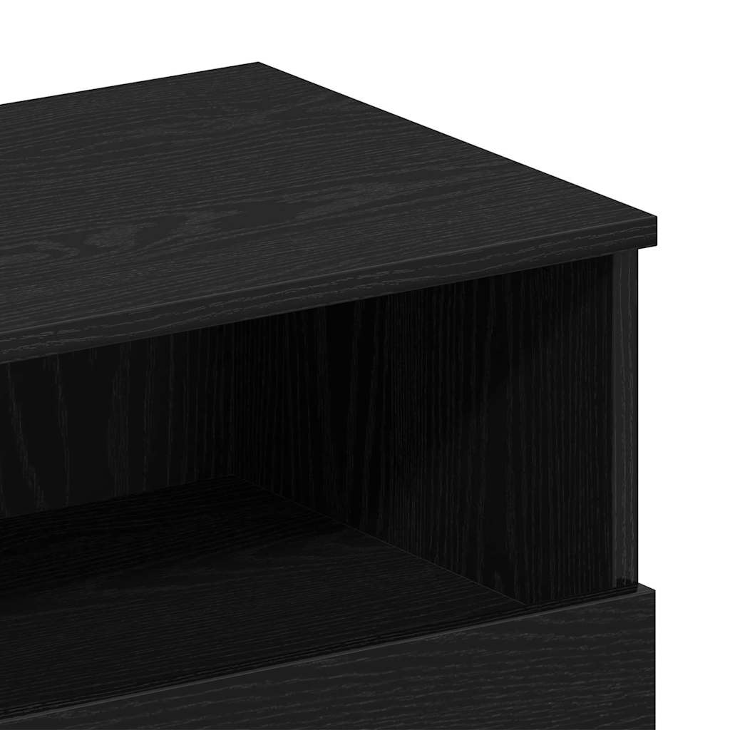 Armadio da Notte con cassetto 2 pcs Rovere Nero 40 x 35 x 65 cm