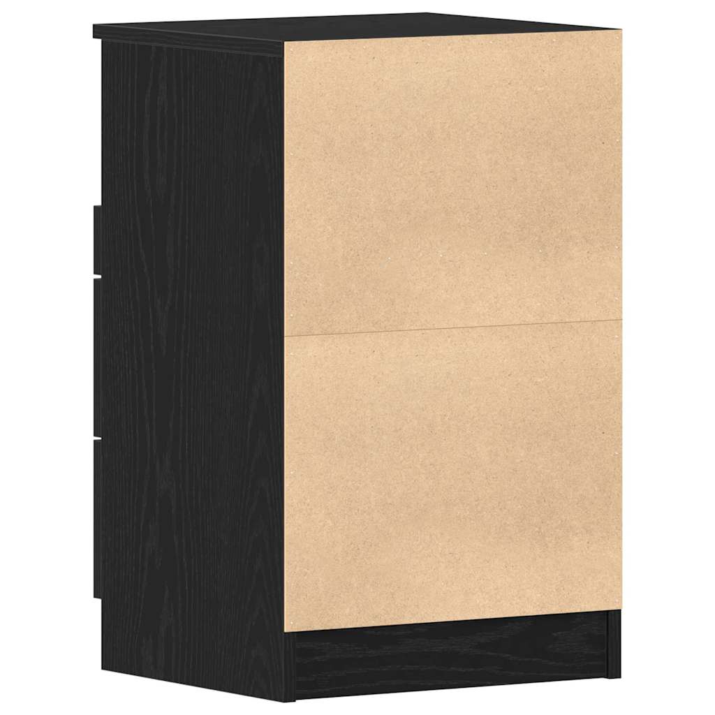 Armadio da Notte con cassetto 2 pcs Rovere Nero 40 x 35 x 65 cm