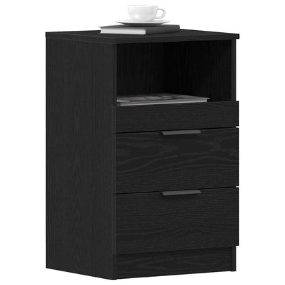 Armadio da Notte con cassetto 2 pcs Rovere Nero 40 x 35 x 65 cm