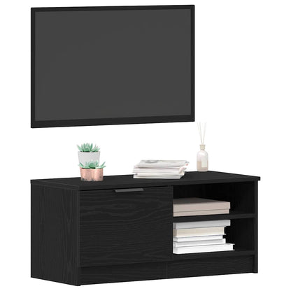 Mobile TV Rovere Nero 80 x 35 x 36,5 cm Legno multistrato