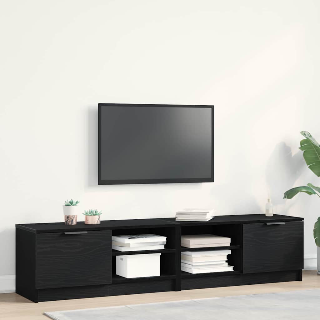Mobile TV 2 pcs Rovere Nero 80 x 35 x 36,5 cm Legno multistrato