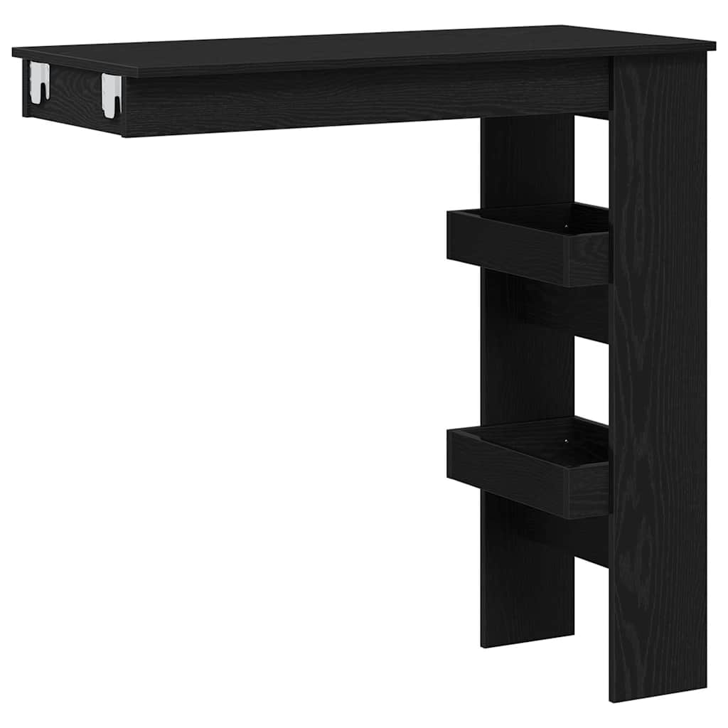 Tavolo Bar da Parete Rovere Nero 102 x 45 x 103,5 cm | homemem39
