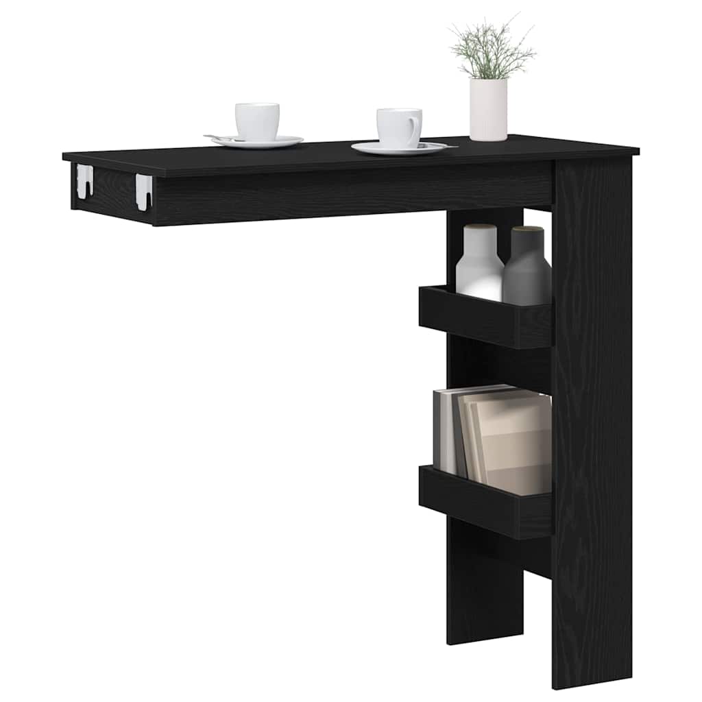 Tavolo Bar da Parete Rovere Nero 102 x 45 x 103,5 cm | homemem39