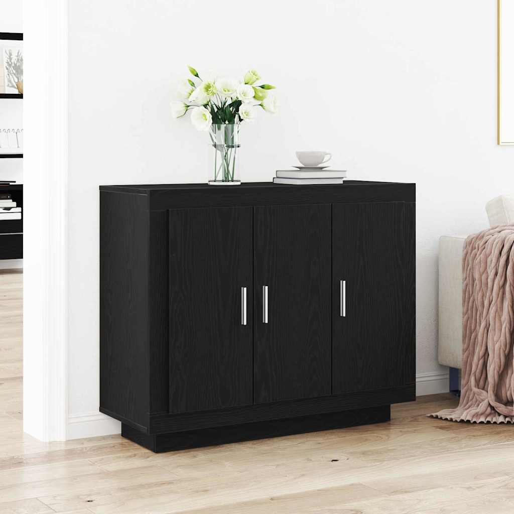 Credenza Rovere Nero 92 x 35 x 75 cm Legno multistrato