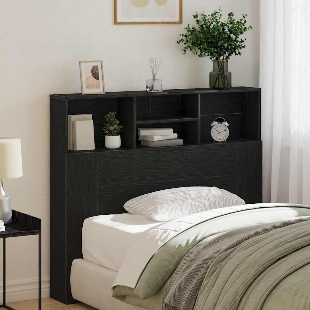 Testata del letto con testiera Rovere Nero 120 x 19 x 103,5 cm
