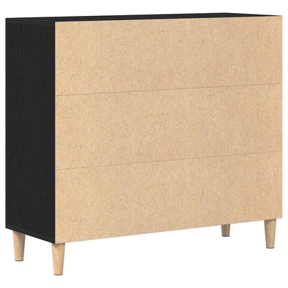Credenza Rovere Nero 90 x 34 x 80 cm Legno multistrato