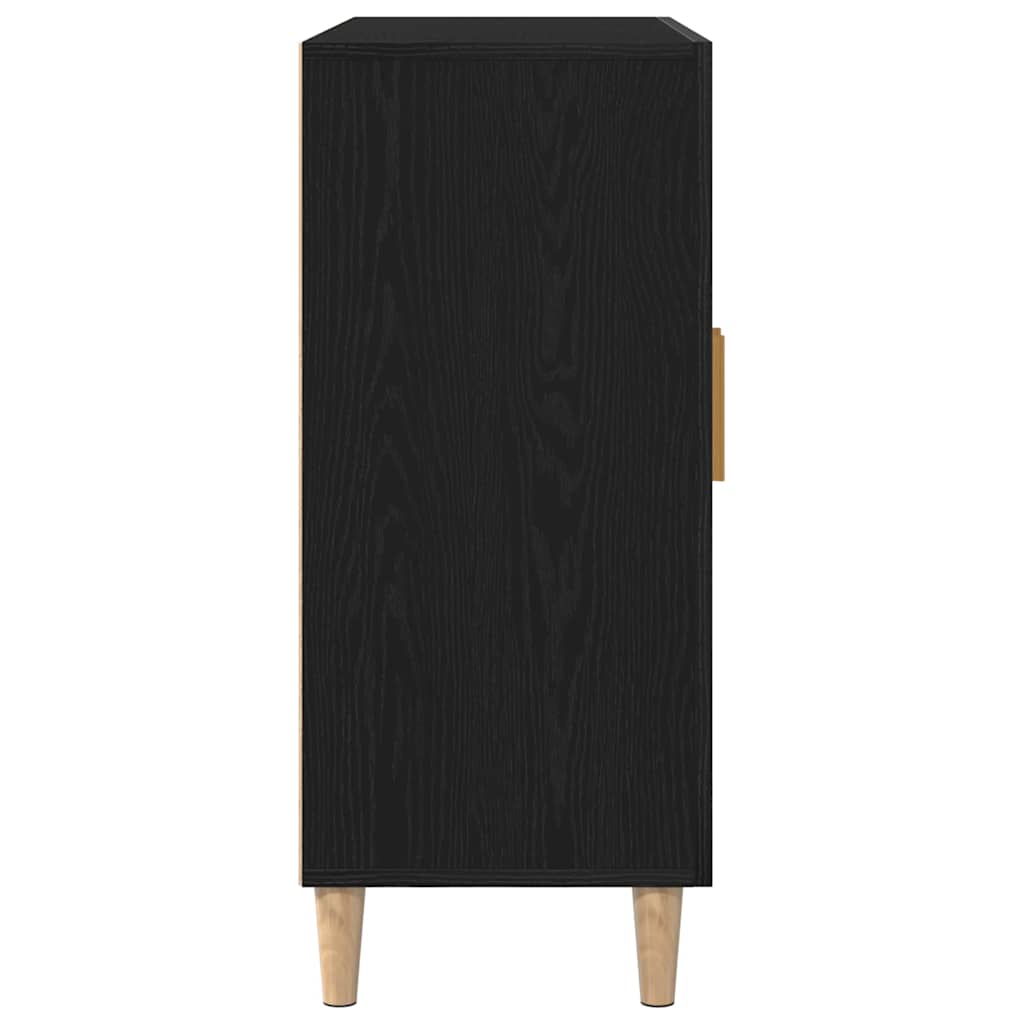 Credenza Rovere Nero 90 x 34 x 80 cm Legno multistrato