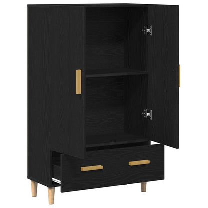 Credenza Rovere Nero 70 x 31 x 115 cm Legno multistrato
