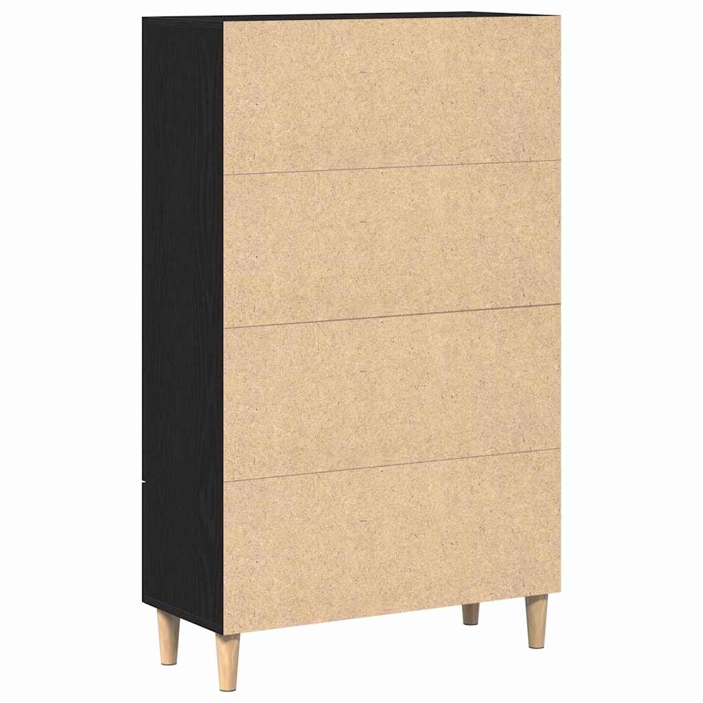 Credenza Rovere Nero 70 x 31 x 115 cm Legno multistrato