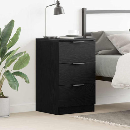 Armadio da Notte Rovere Nero 40 x 65 x 65 cm Legno multistrato