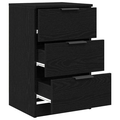 Armadio da Notte Rovere Nero 40 x 65 x 65 cm Legno multistrato