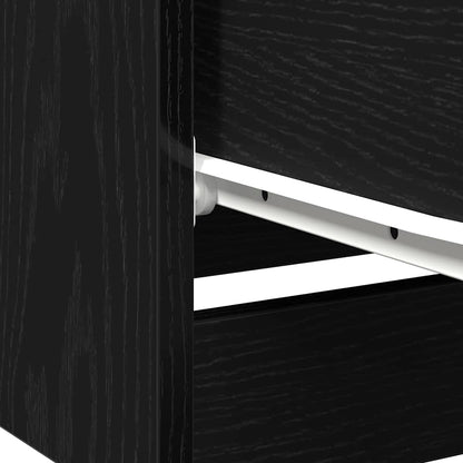 Armadio da Notte con cassetto 2 pcs Rovere Nero 40 x 65 x 65 cm
